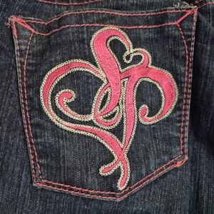 Stylish Pink Embroidered Women Jeans